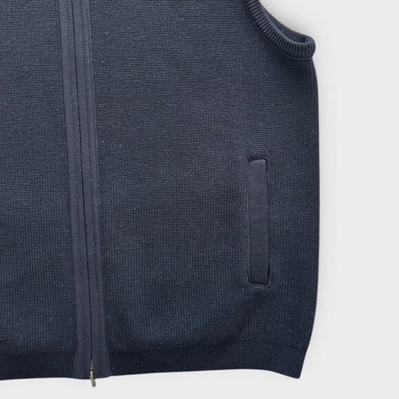 Vintage St. Croix 100% Wool Zip Front Sweater Vest Black Made in USA Mens Medium - Picture 2 of 8